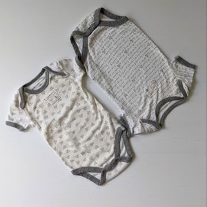 (2) Burt's Bees Organic Cotton Onesies Sz.3-6 mon